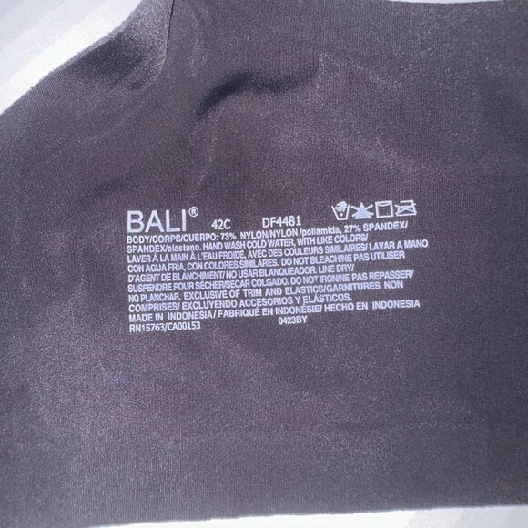 Bali 42C Black Ultimate Smoothing Lightweight‎ T-Shirt Underwire Bra DF4481 - Picture 6 of 7